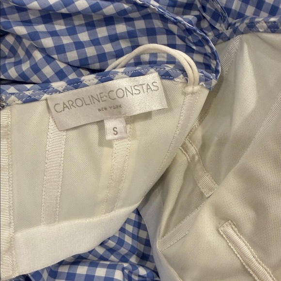 Caroline Constas Gingham Corset Off-Shoulder Top S Bergdorf Goodman Never Worn - Picture 11 of 12